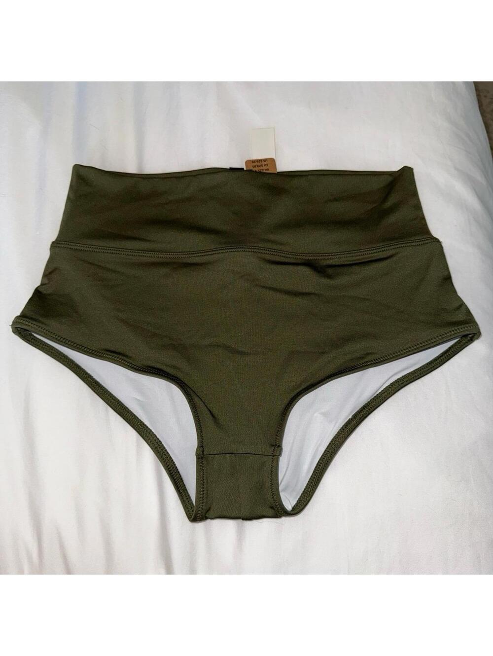 Victoria’s Secret PINK High Waist Shortie Bikini Bottom Olive Size Medium